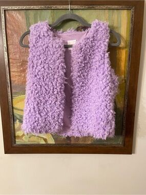 Cat & Jack Lavender Plush Faux Shearling Vest for Girls